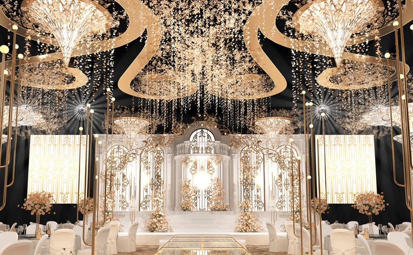 海阳花木兰喜事汇金色大厅效果展示